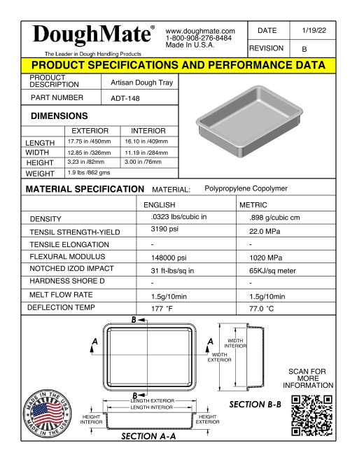 Artisan Tray Product Specifications and Performance