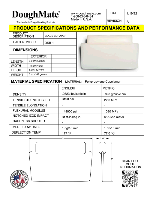DSB-1 Scraper Product Specifications and Performance