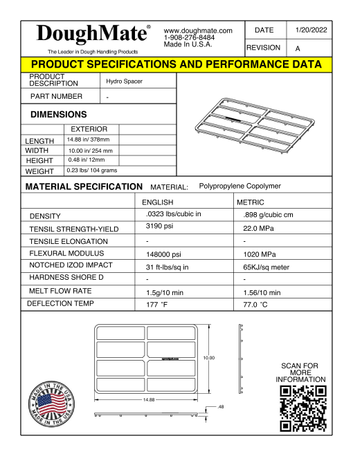 Hydro Spacer Product Specifications and Performance