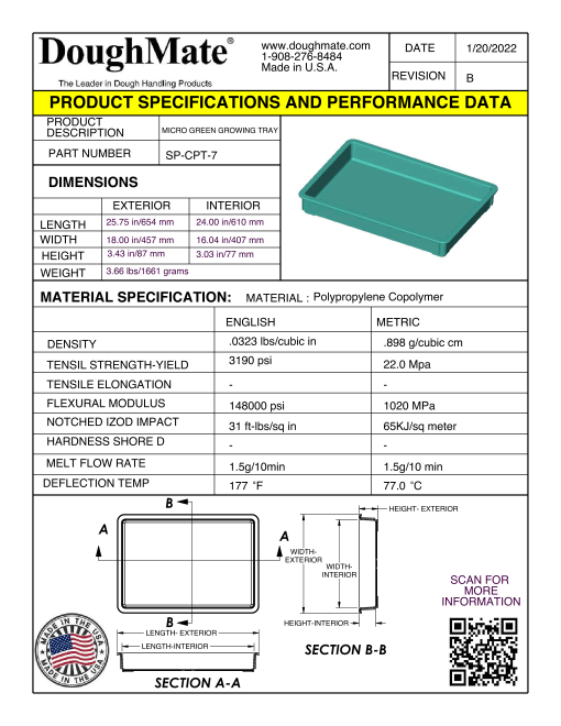 SP-CPT-7 MicroGreen Product Specifications and Performance