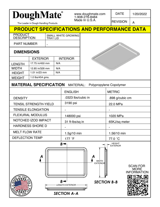 Small Growing Tray Lid Product Specifications and Performance